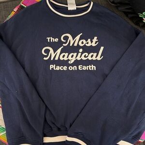 NEW- Disney Navy Blue Sweater Embroidered